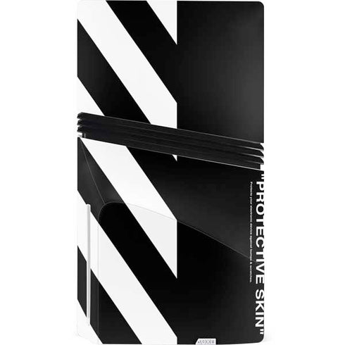 Black and White Stripes PS5 Pro Disk Console Skin