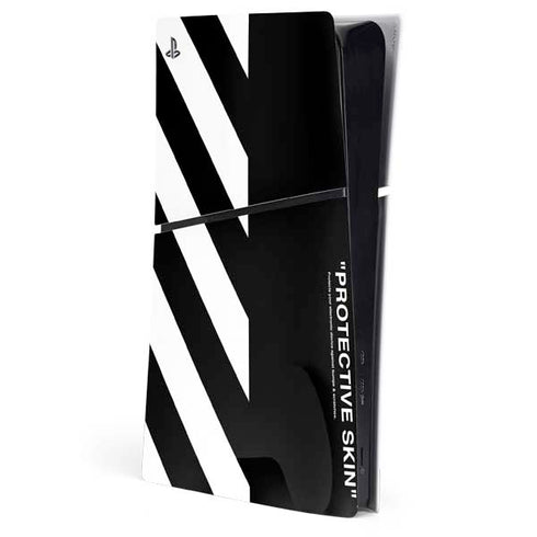 Black and White Stripes PS5 Slim Digital Edition Console Skin