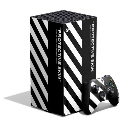 Black and White Stripes XBox Series X Digital Edition Bundle Skin