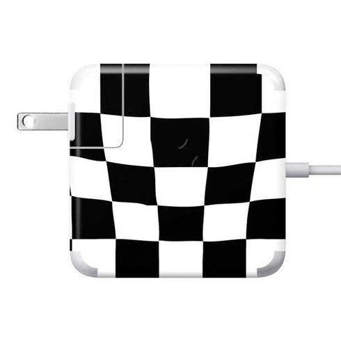 Black and White Zoomed Checkerboard 85W Power Adapter (15 and 17 inch MacBook Pro Charger) Skin