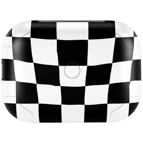 Black and White Zoomed Checkerboard Amazon Echo Buds Skin