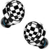 Black and White Zoomed Checkerboard Amazon Echo Buds Skin