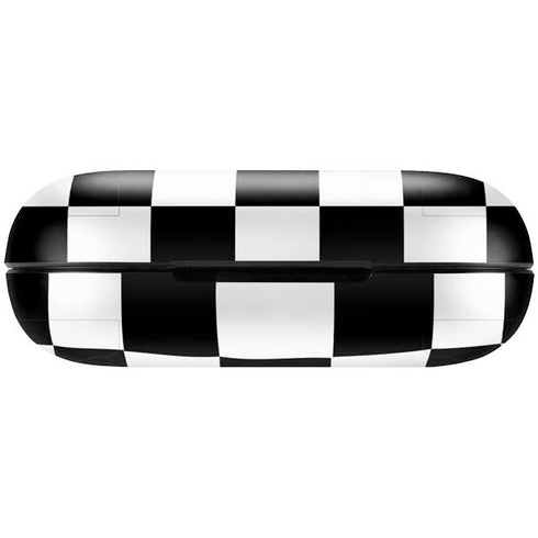 Black and White Zoomed Checkerboard Amazon Echo Buds Skin