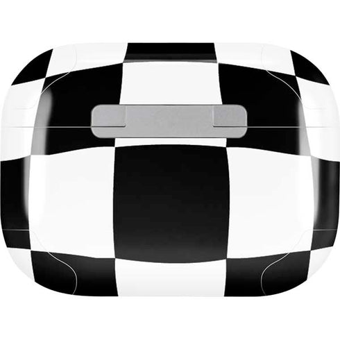 Black and White Zoomed Checkerboard AirPods Skins