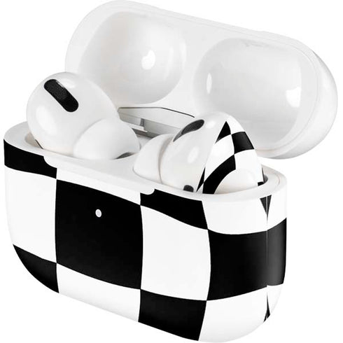 Black and White Zoomed Checkerboard AirPods Skins