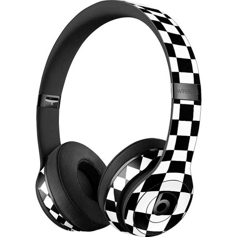 Black and White Zoomed Checkerboard Beats Solo 3 Wireless Skin