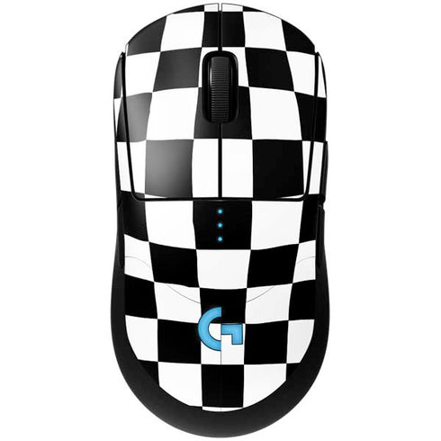 Black and White Zoomed Checkerboard G Pro Wireless Gaming Mouse Skin