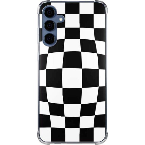 Black and White Zoomed Checkerboard Galaxy A35 5G Clear Case