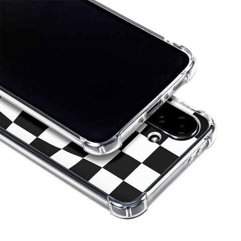 Black and White Zoomed Checkerboard Galaxy A36 5G Clear Case