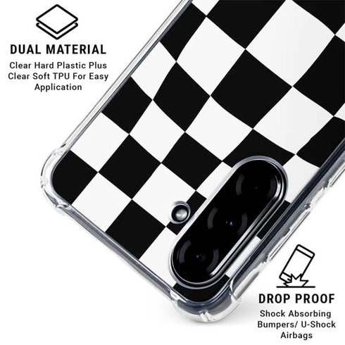 Black and White Zoomed Checkerboard Galaxy A36 5G Clear Case