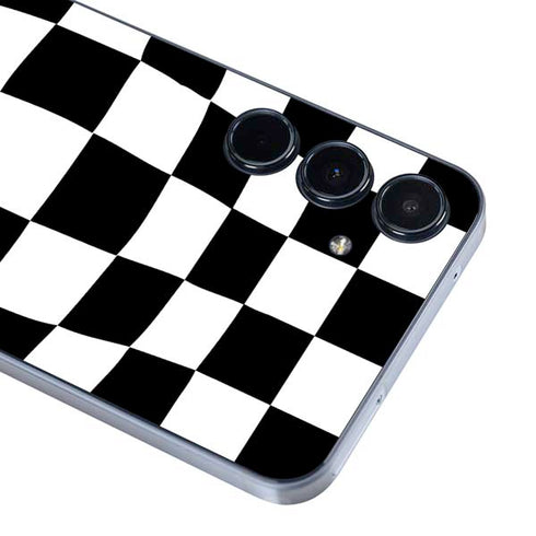 Black and White Zoomed Checkerboard Galaxy A55 5G Skin