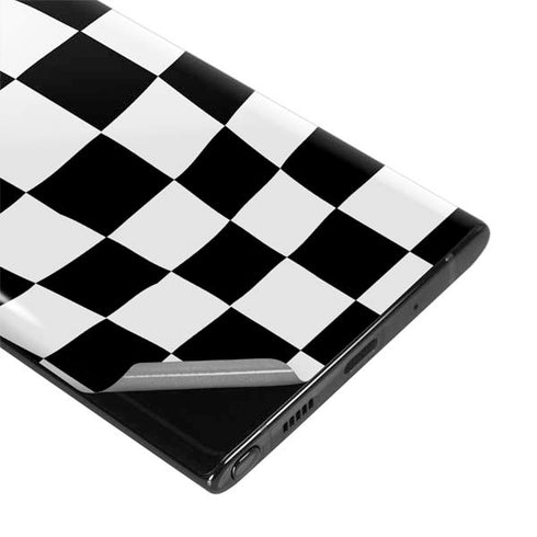 Black and White Zoomed Checkerboard Galaxy Note 10 Plus Skin