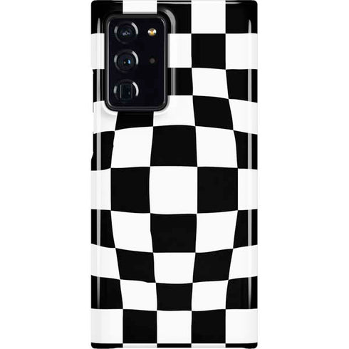 Black and White Zoomed Checkerboard Galaxy Cases