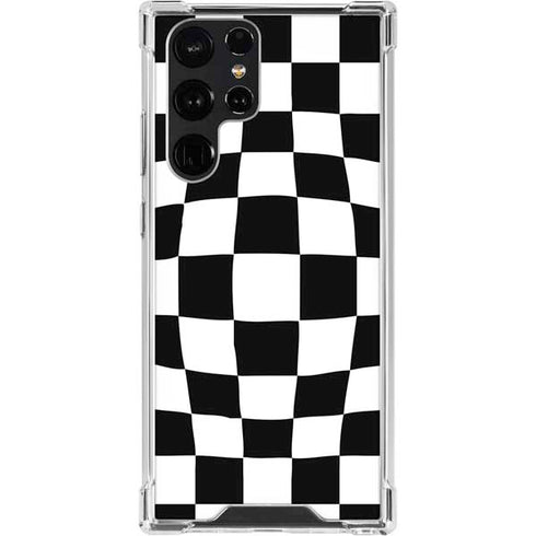Black and White Zoomed Checkerboard Galaxy S23 Ultra Clear Case