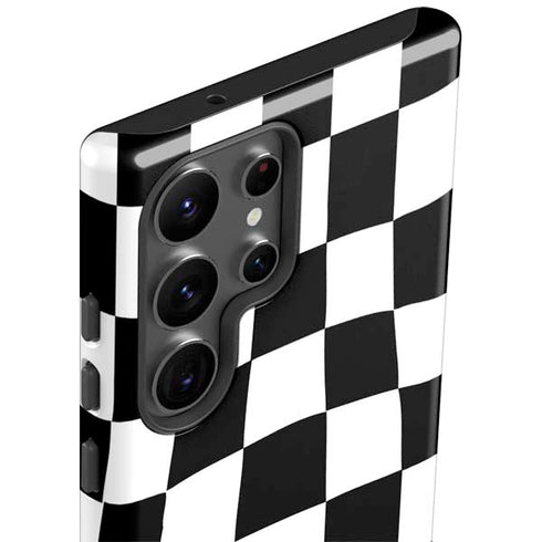 Black and White Zoomed Checkerboard Galaxy S23 Ultra Pro Case