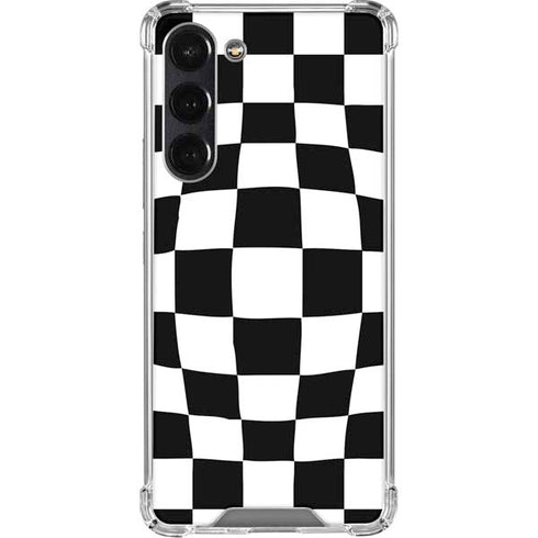Black and White Zoomed Checkerboard Galaxy S24 FE Clear Case