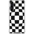 Black and White Zoomed Checkerboard Galaxy S24 FE Clear Case