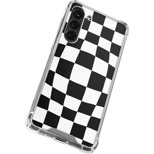 Black and White Zoomed Checkerboard Galaxy S24 FE Clear Case