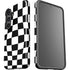 Black and White Zoomed Checkerboard Galaxy S25 Impact Case