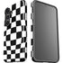 Black and White Zoomed Checkerboard Galaxy S25 Plus Impact Case