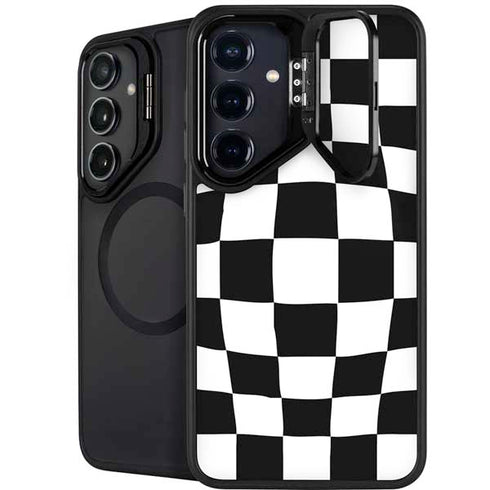 Black and White Zoomed Checkerboard Galaxy S24 Plus Kickstand Case