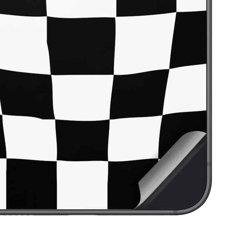 Black and White Zoomed Checkerboard Galaxy S25 Plus Skin