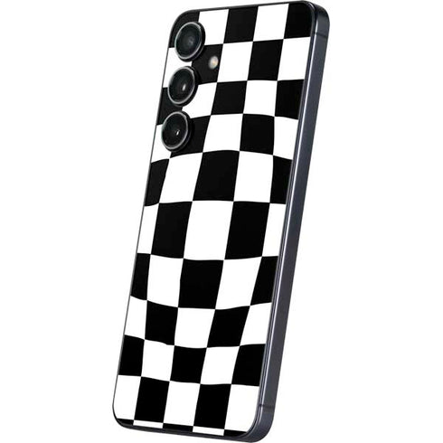 Black and White Zoomed Checkerboard Galaxy S24 Skin