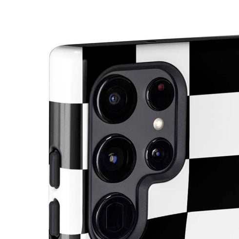 Black and White Zoomed Checkerboard Galaxy S25 Ultra Impact Case
