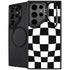 Black and White Zoomed Checkerboard Galaxy Cases