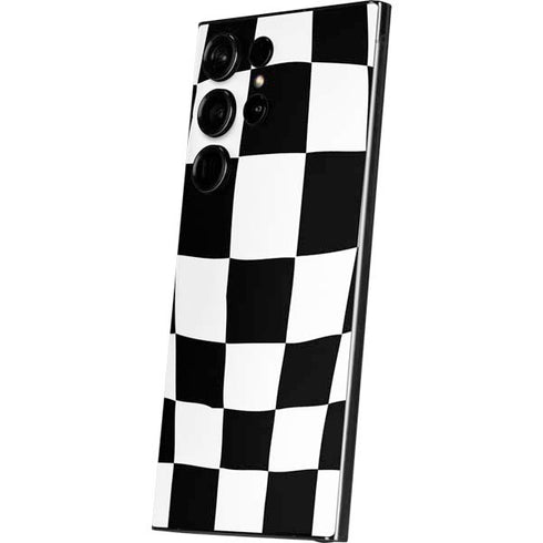 Black and White Zoomed Checkerboard Galaxy S25 Ultra Skin