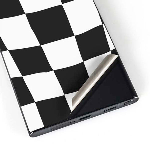 Black and White Zoomed Checkerboard Galaxy S25 Ultra Skin
