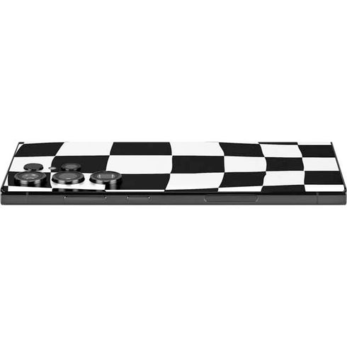 Black and White Zoomed Checkerboard Galaxy S25 Ultra Skin