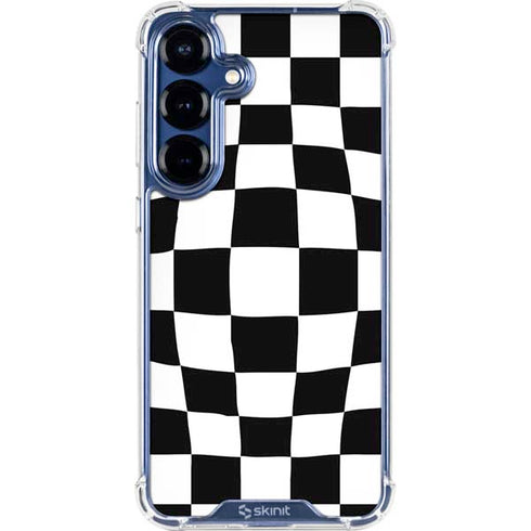 Black and White Zoomed Checkerboard Galaxy S25 Clear Case