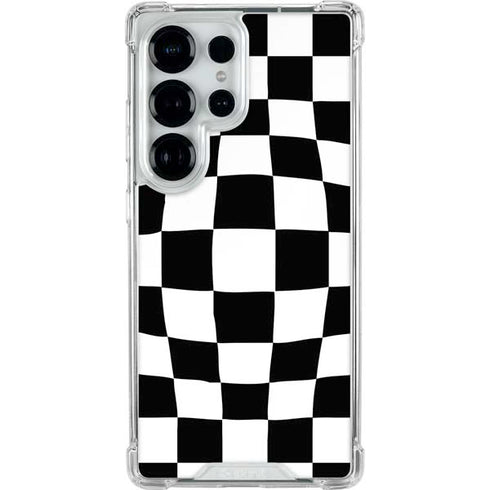 Black and White Zoomed Checkerboard Galaxy S25 Ultra Clear Case
