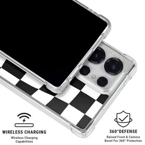 Black and White Zoomed Checkerboard Galaxy S25 Ultra Clear Case