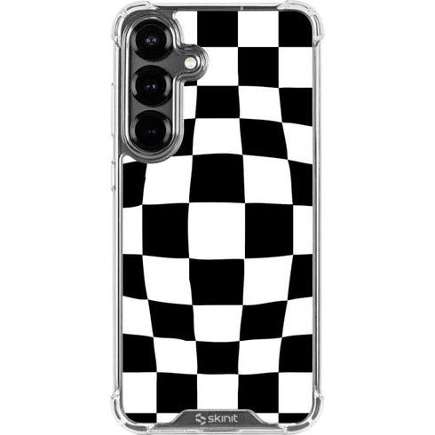 Black and White Zoomed Checkerboard Galaxy S26 Clear Case