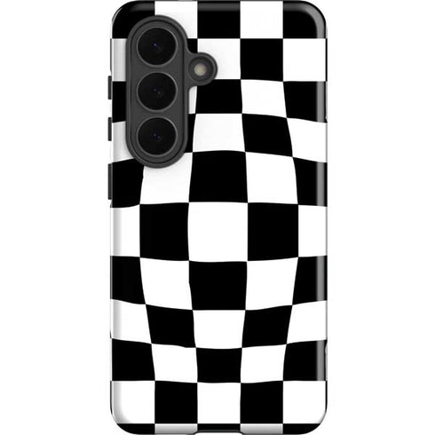 Black and White Zoomed Checkerboard Galaxy S26 Impact Case