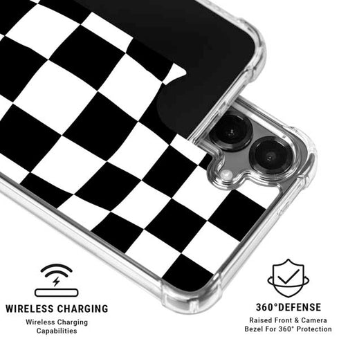 Black and White Zoomed Checkerboard Galaxy S26 Plus Clear Case