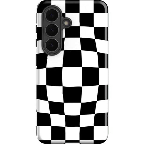 Black and White Zoomed Checkerboard Galaxy S26 Plus Impact Case