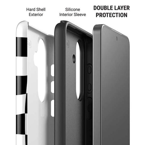 Black and White Zoomed Checkerboard Galaxy S26 Plus Impact Case