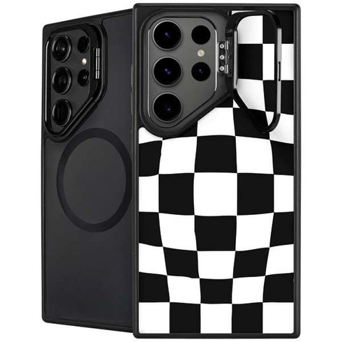Black and White Zoomed Checkerboard Galaxy S26 Ultra Kickstand Case