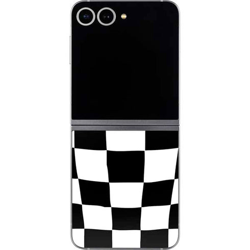 Black and White Zoomed Checkerboard Galaxy Z Flip6 Skin
