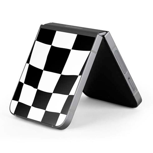 Black and White Zoomed Checkerboard Galaxy Z Flip6 Skin