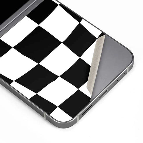 Black and White Zoomed Checkerboard Galaxy Z Flip6 Skin