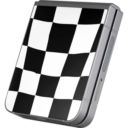 Black and White Zoomed Checkerboard Galaxy Z Flip6 Skin