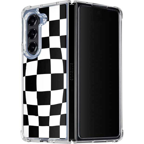 Black and White Zoomed Checkerboard Galaxy Z Fold5 5G Clear Case