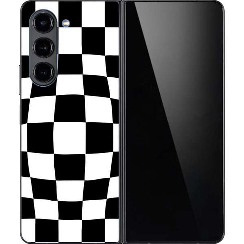 Black and White Zoomed Checkerboard Galaxy Z Fold5 5G Skin