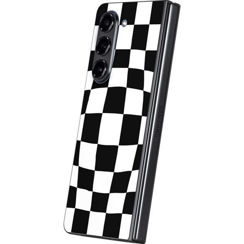 Black and White Zoomed Checkerboard Galaxy Z Fold5 5G Skin