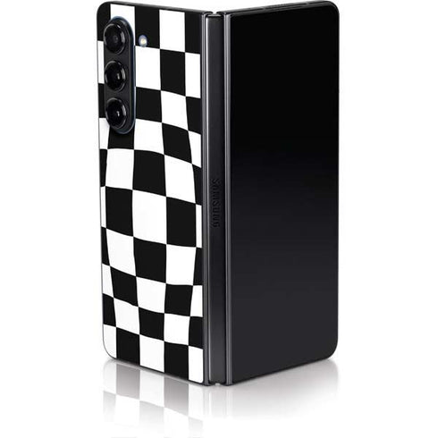 Black and White Zoomed Checkerboard Galaxy Z Fold5 5G Skin