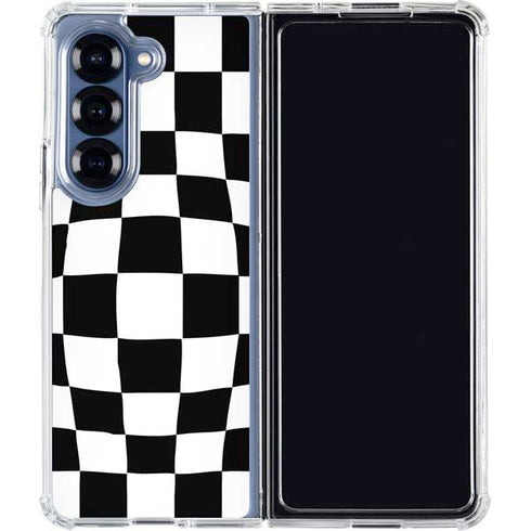 Black and White Zoomed Checkerboard Galaxy Z Fold6 Clear Case